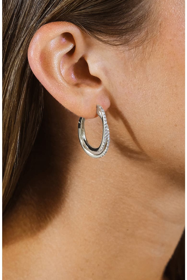 Kyle Hoop Earrings, Alternate, color, SILVER