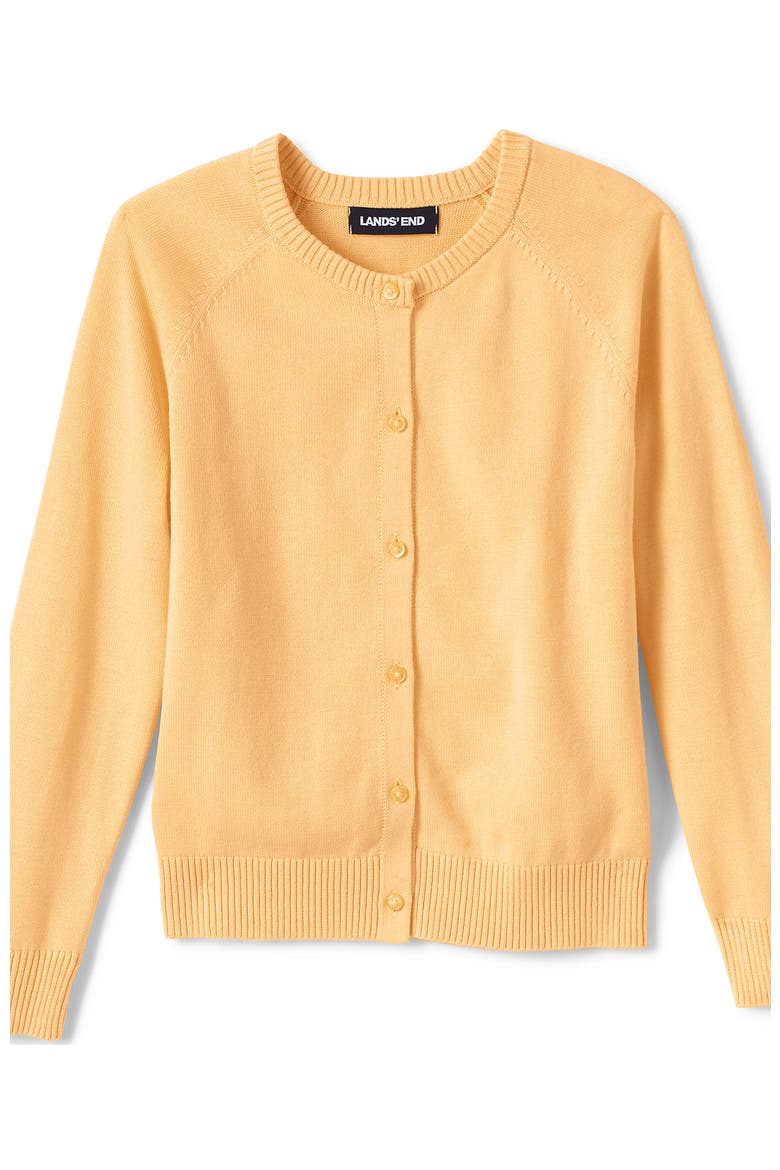 School Uniform Girls Cotton Modal Cardigan Sweater, Alternate, color, Maize