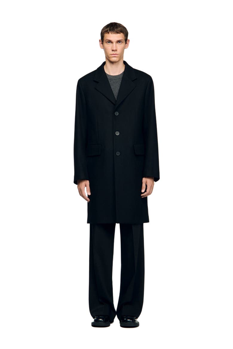 Wool and cashmere coat, Main, color, Black