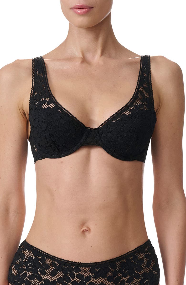 Wolford Underwire Plunge Bra, Main, color, 