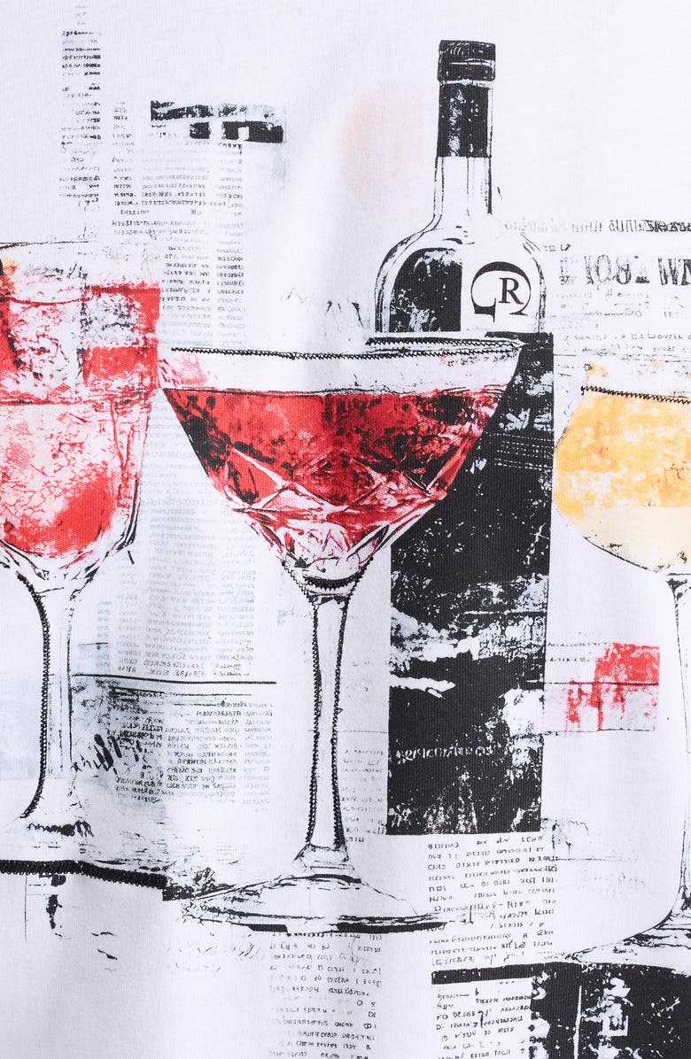 Robert Graham The Tipsy Times Graphic T-Shirt, Alternate, color, White