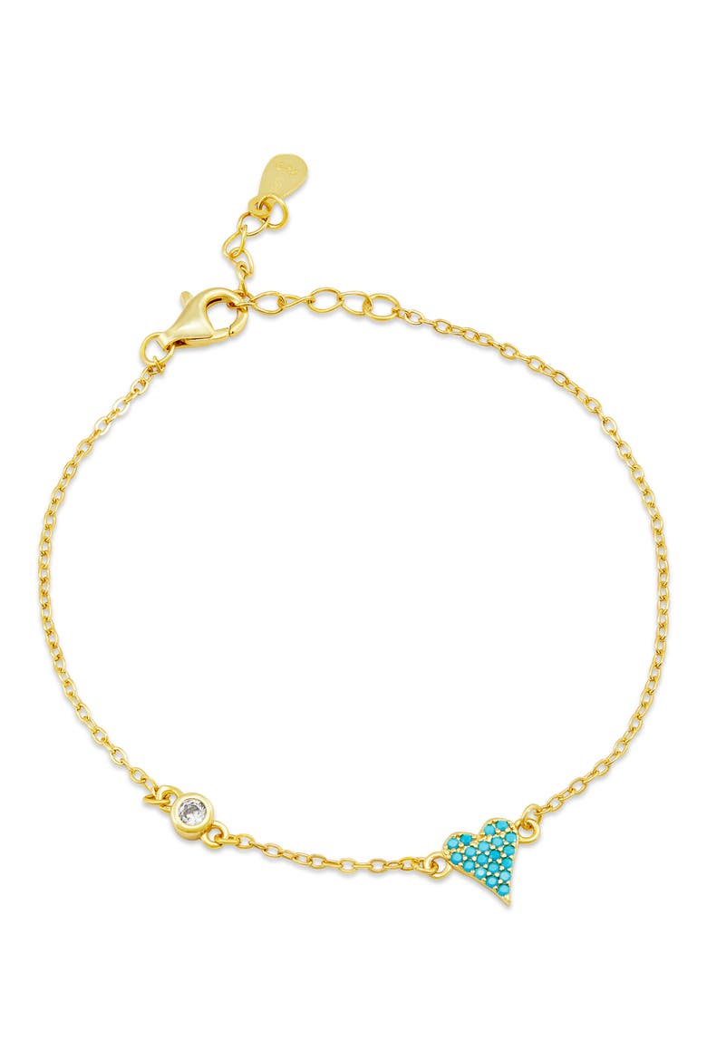 Faux Turquoise Pavé Butterfly Station Bracelet, Main, color, YELLOW