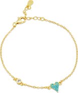 SAVVY CIE JEWELS Faux Turquoise Pavé Butterfly Station Bracelet