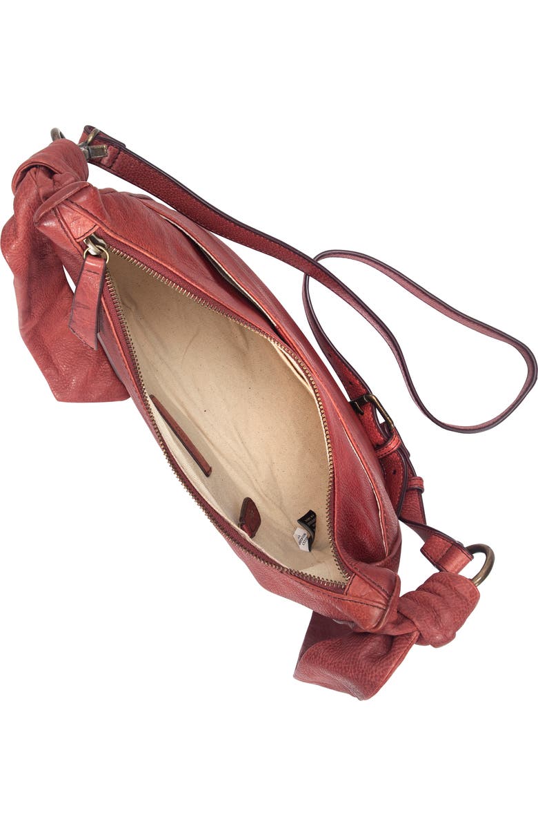 Frye Nora Knotted Leather Crossbody Strap, Alternate, color, Burgundy