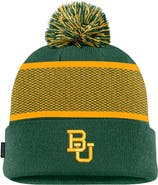 Nike Men's Nike Green Baylor Bears 2024 Sideline Peak Cuffed Knit Hat with Pom