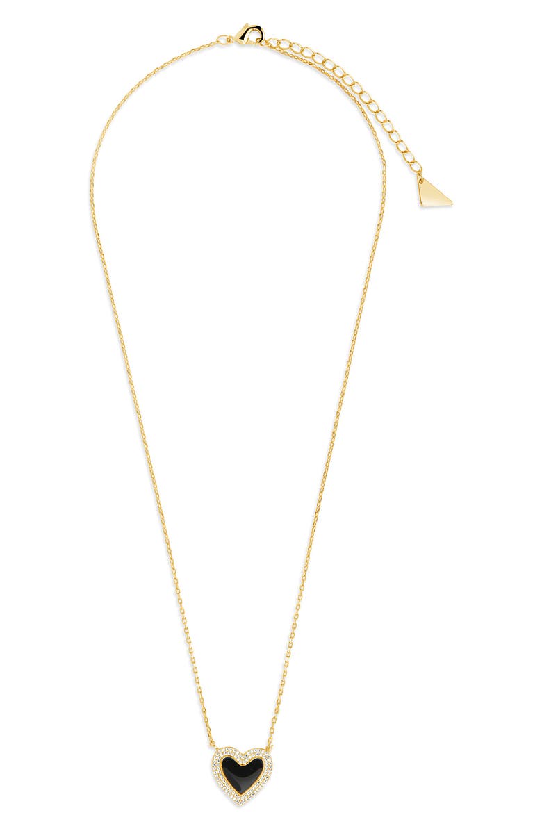 Sterling Forever 14K Gold Plated CZ Antonia Heart Pendant Necklace, Alternate, color, Gold