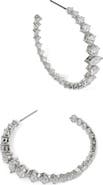 Nadri Graduated Cubic Zirconia Inside Out Hoop Earrings