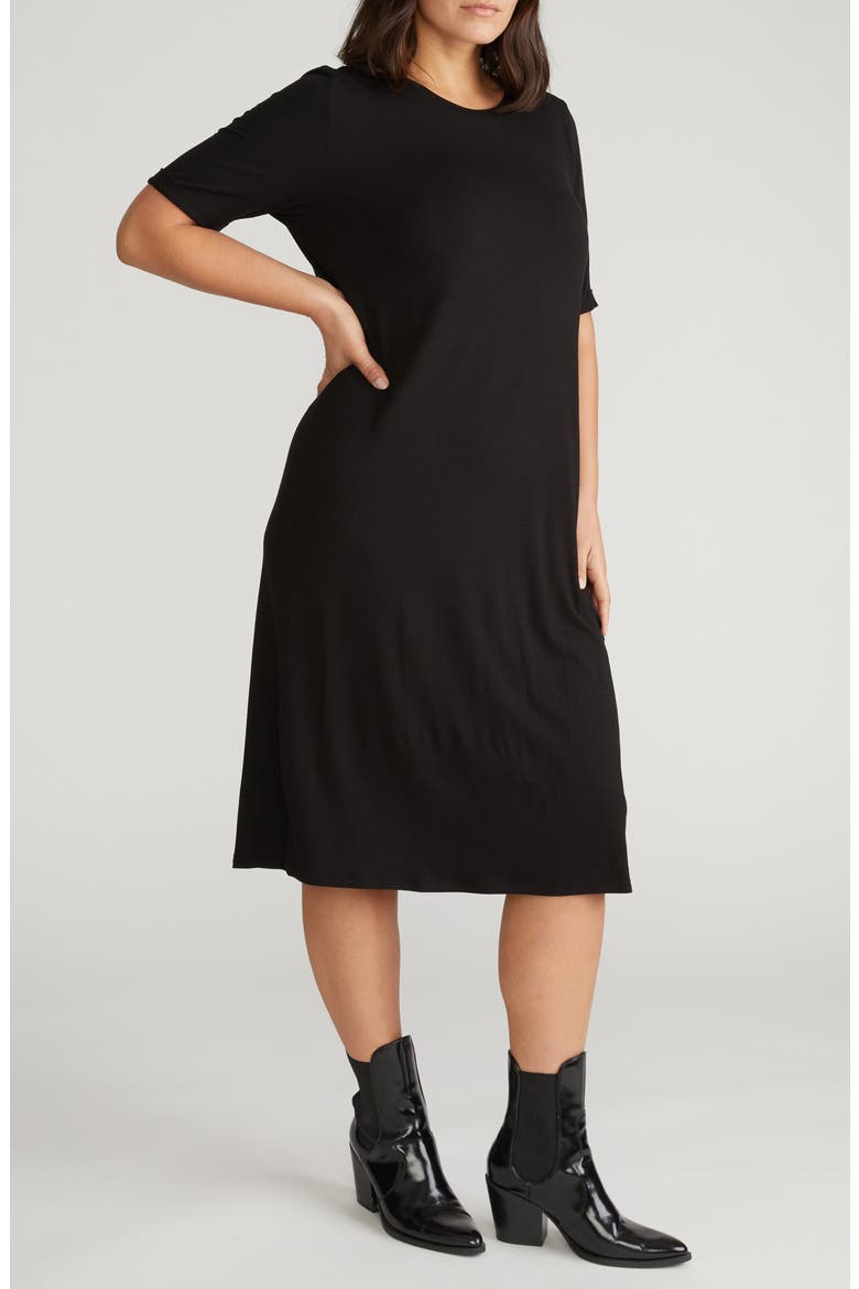 Lily Liquid Jersey Dress, Alternate, color, BLACK