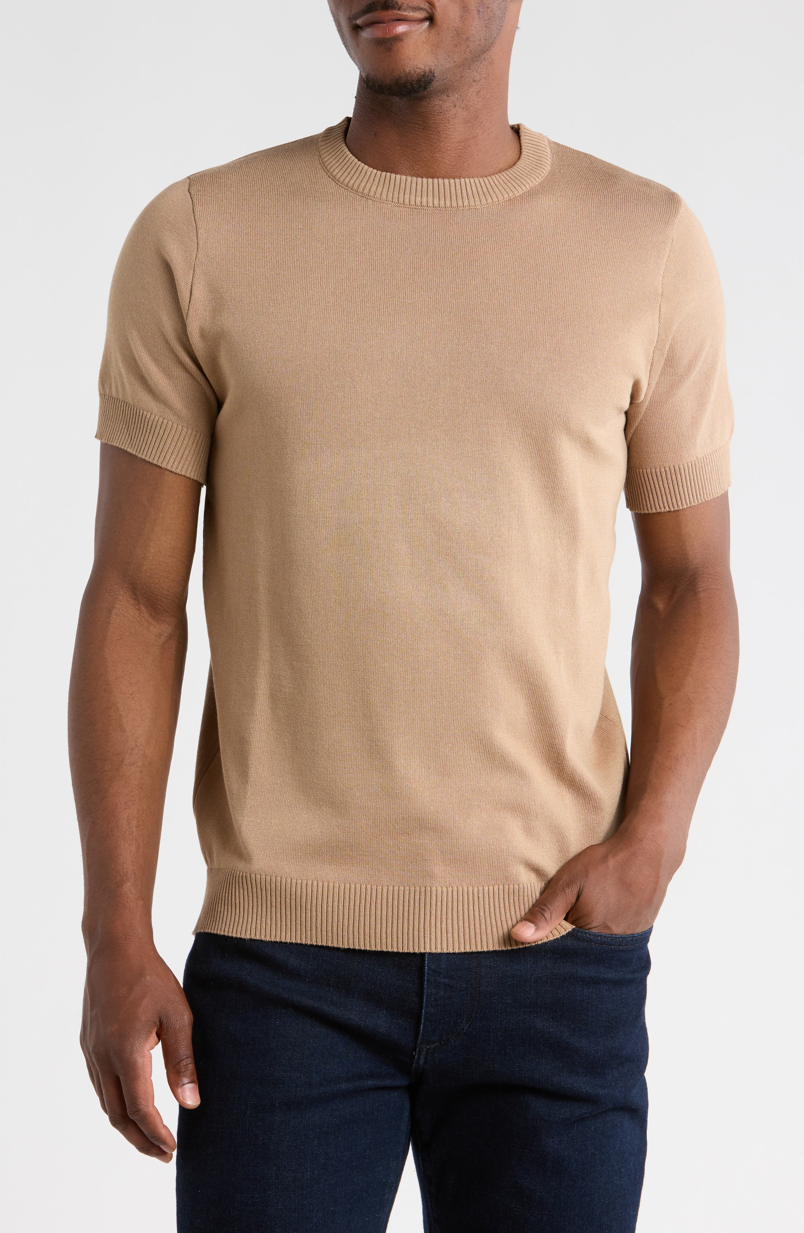 T.R. PREMIUM Short Sleeve Knit Sweater