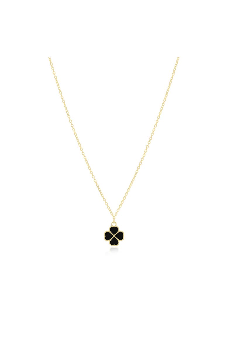 Onyx Lucky Clover Necklace, Main, color, Onyx