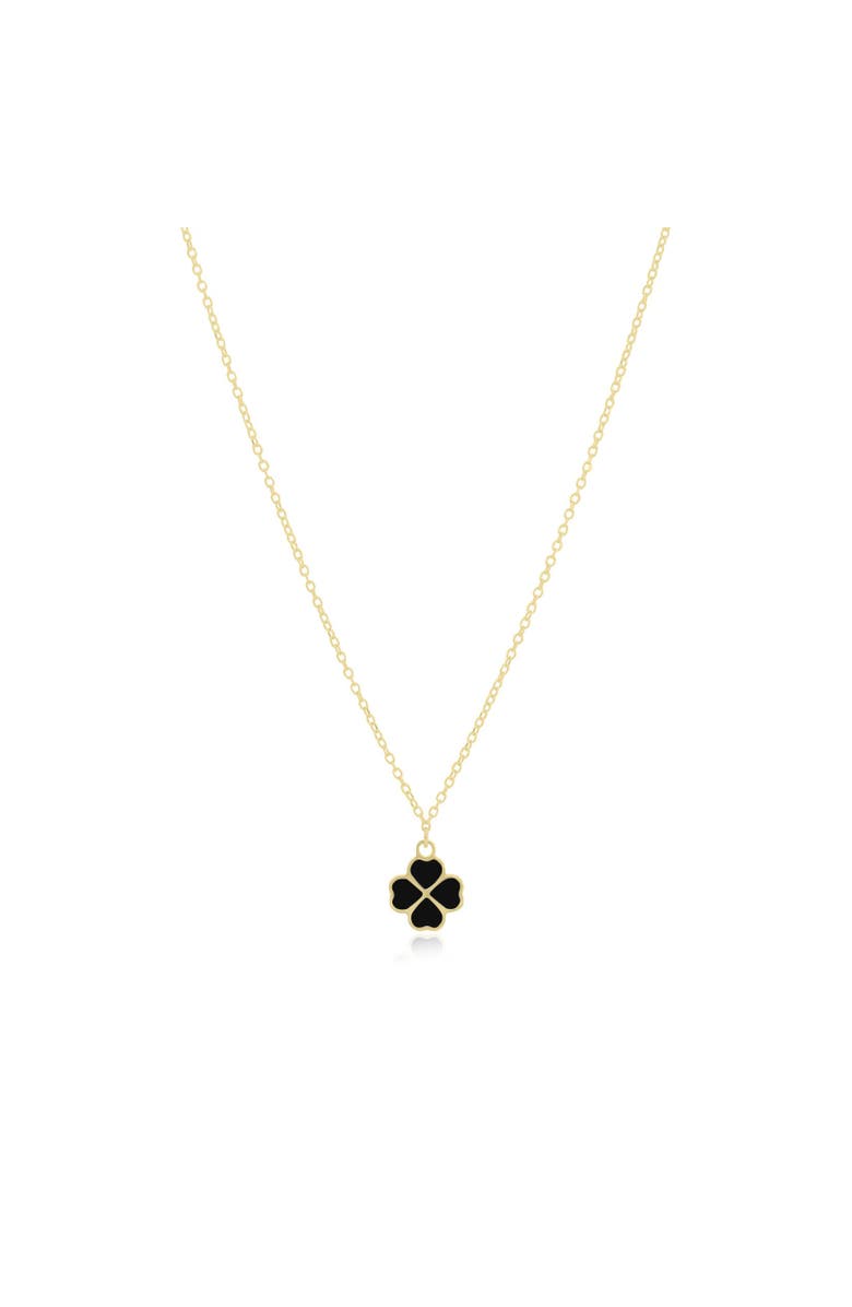 The Lovery Fine Jewelry Onyx Lucky Clover Necklace, Main, color, Onyx