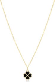 The Lovery Fine Jewelry Onyx Lucky Clover Necklace