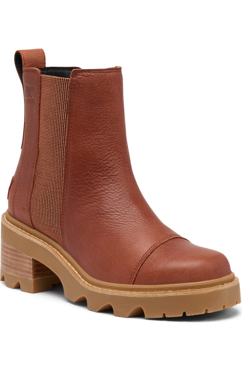 SOREL Joan Now Waterproof Chelsea Boot, Main, color, Rustic Brown/ Gum