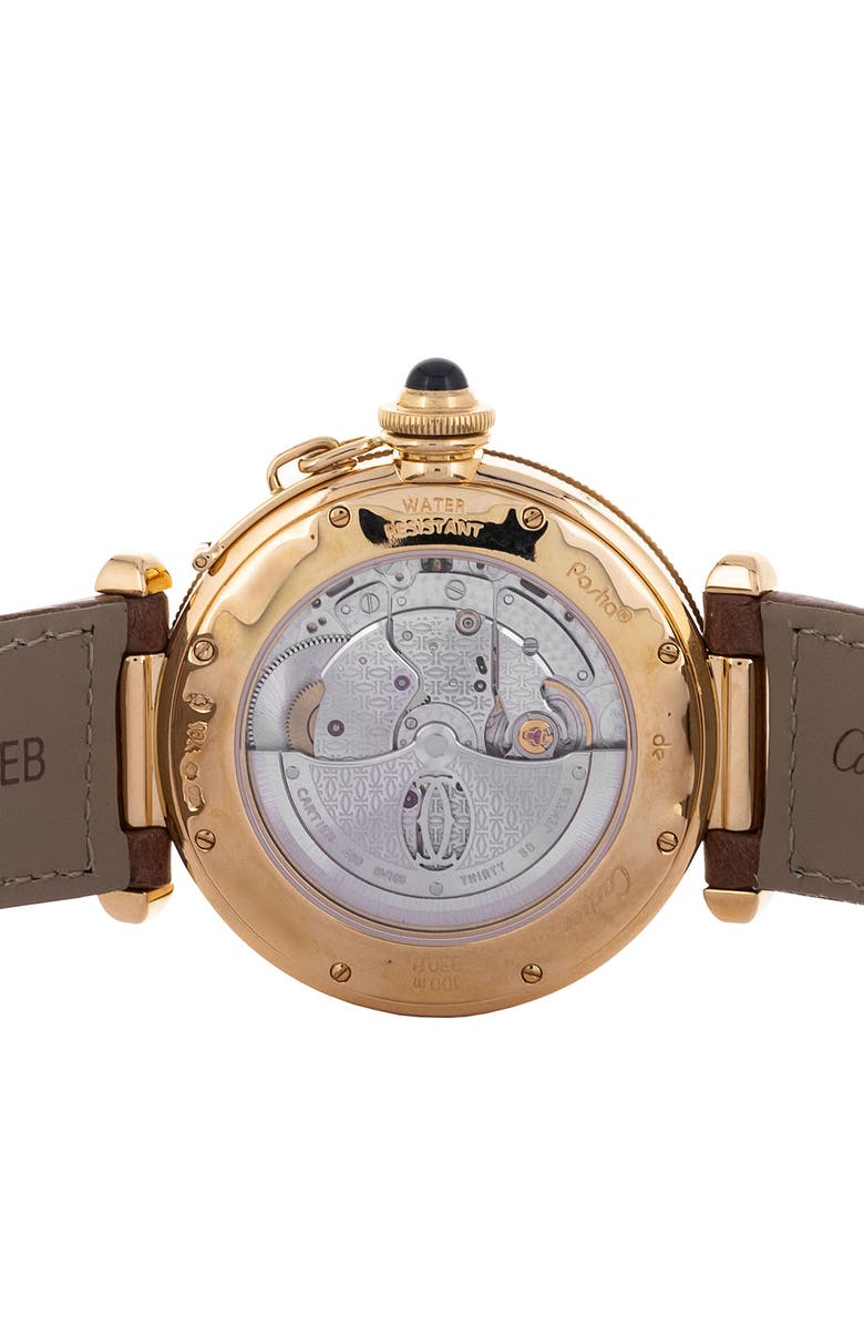 Watchfinder & Co. Pasha Preowned Automatic Faux Leather Strap Watch, 38mm, Alternate, color, 