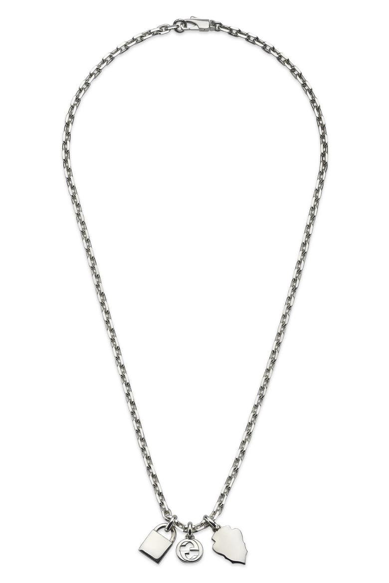 Trademark Charm Necklace, Alternate, color, SILVER