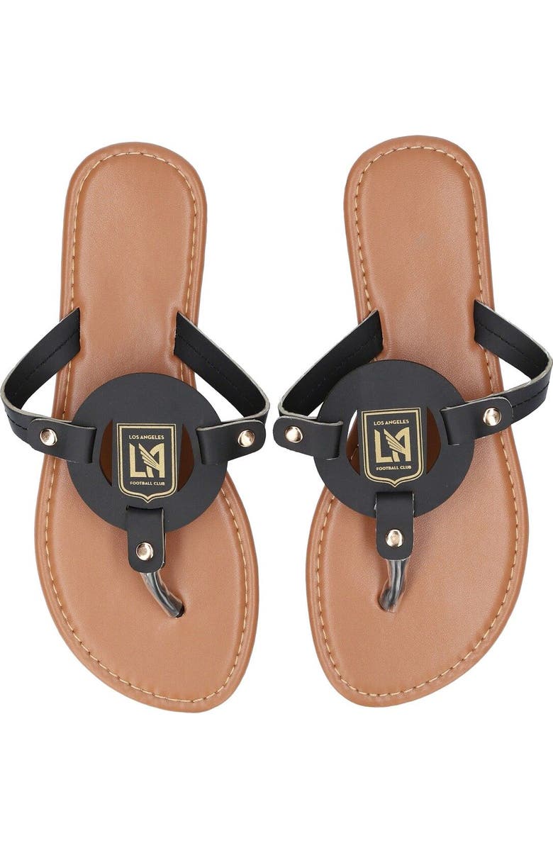 FOCO Women's Black LAFC Die-Cut Flip Flops, Main, color,