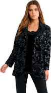 Roaman's Plus Size Sequin Embroidered Blazer
