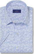 David Donahue Linen & Cotton Short Sleeve Sport Shirt