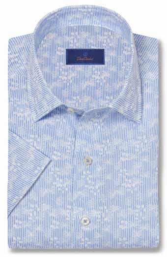 David Donahue Linen & Cotton Short Sleeve Sport Shirt
