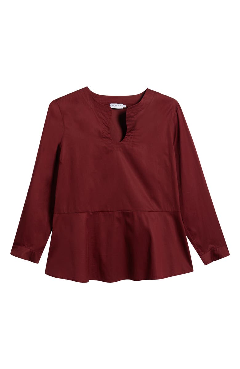 HARSHMAN Kyra Keyhole Neck Cotton Peplum Top, Alternate, color, 