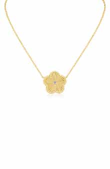 CZ by Kenneth Jay Lane Cubic Zirconia Textured Clover Pendant Necklace