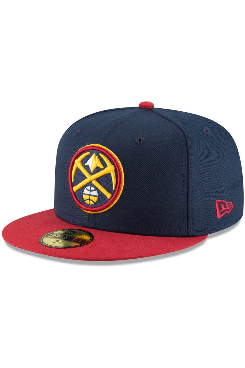 Men's New Era Navy/Red Denver Nuggets 2-Tone 59FIFTY Fitted Hat, Main, color, NAVY