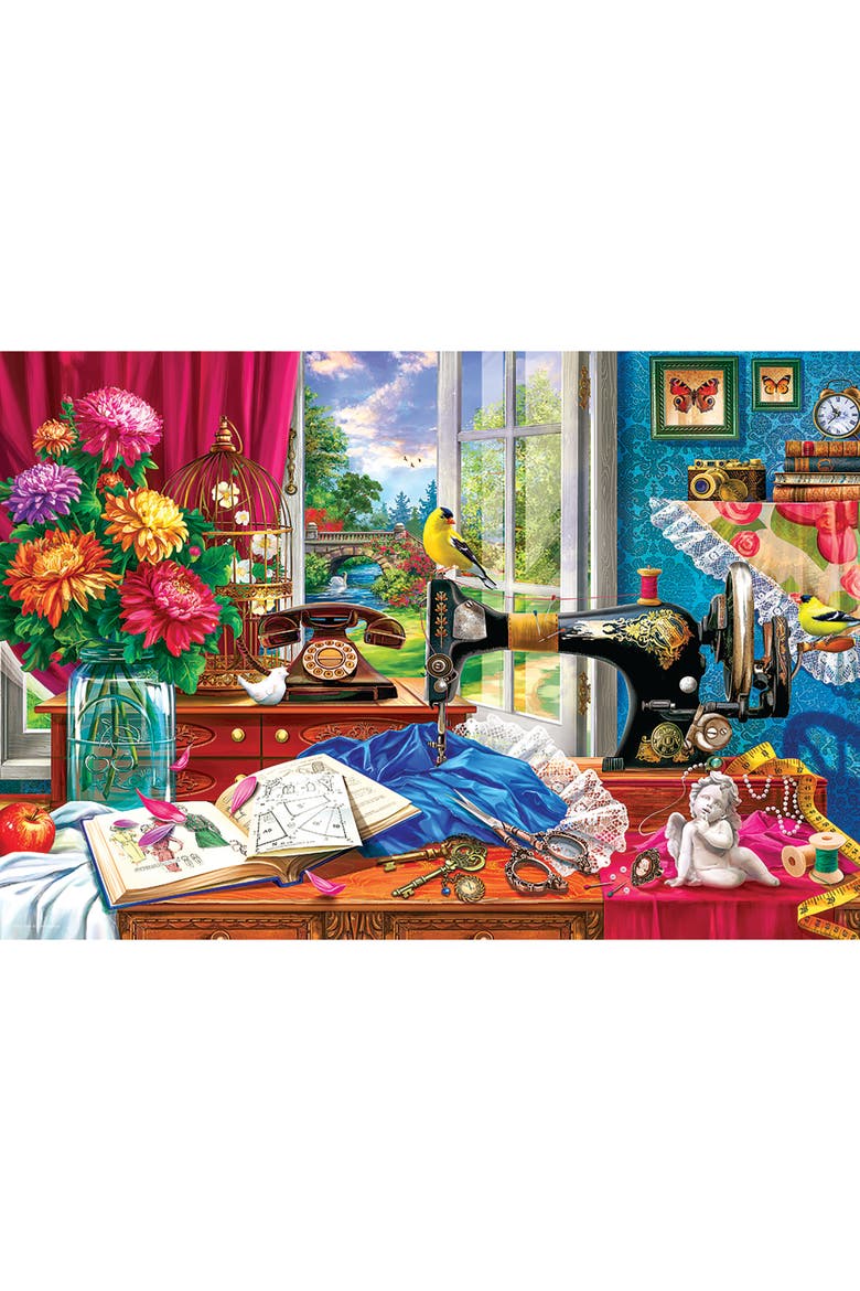 Puzzle Tin Sewing Memories 550 Piece Jigsaw Puzzle, Alternate, color, Multicolored