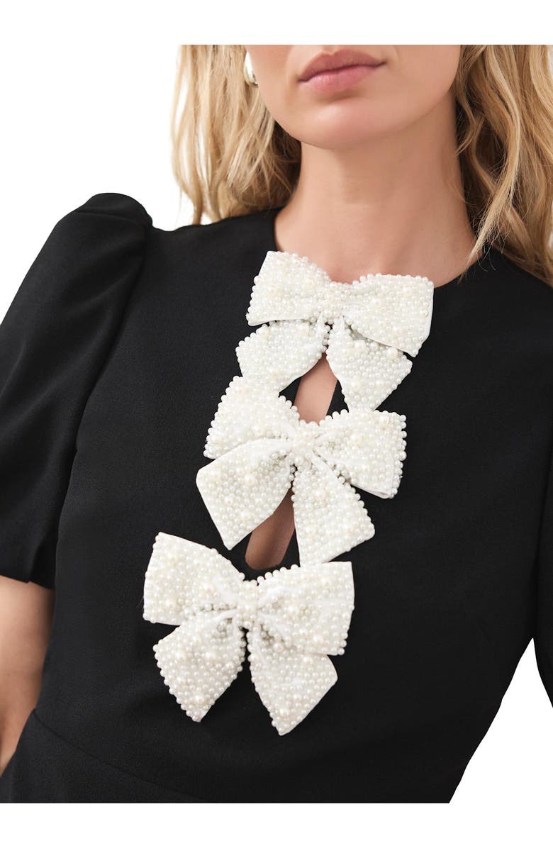 MINT VELVET Bow Detail Mini Dress, Alternate, color, Black