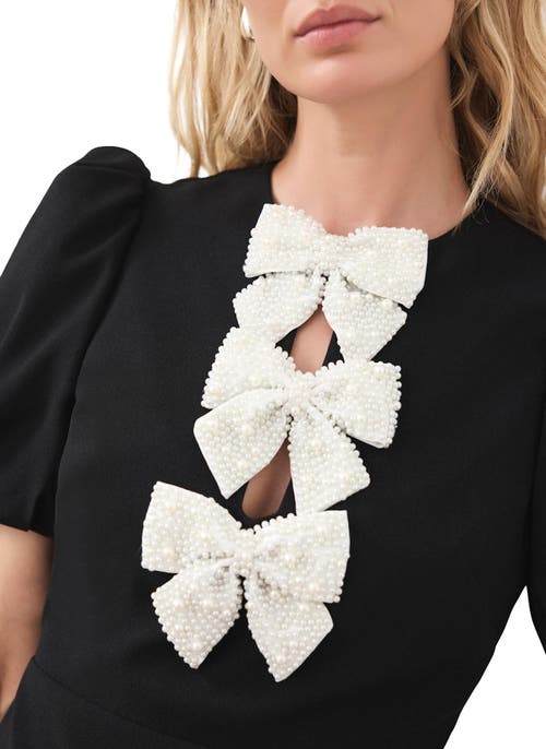 Mint Velvet Bow Detail Mini Dress In Black