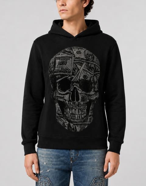 Jersey Hoodie Skull Dollar Stones Men