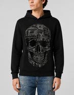 PHILIPP PLEIN Jersey Hoodie Skull Dollar Stones Men