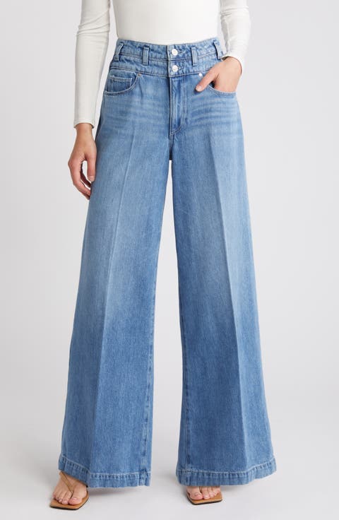 Portia Double Waistband Wide Leg Jeans (Enzo Distressed)