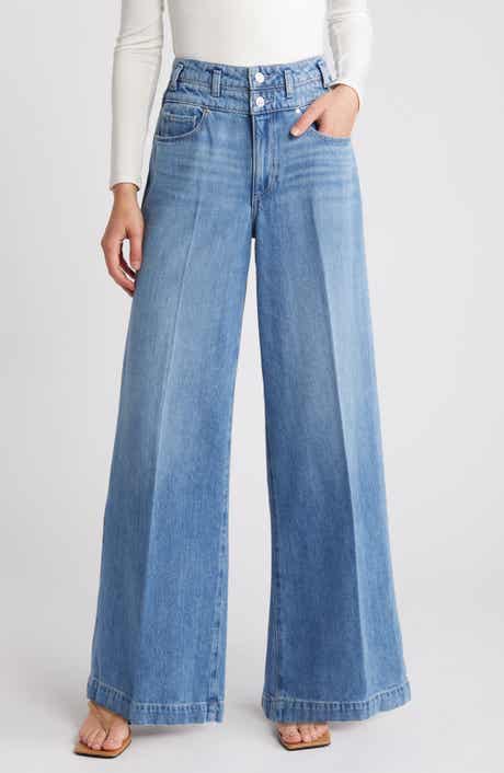 PAIGE Portia Double Waistband Wide Leg Jeans
