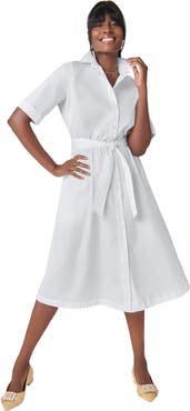 Jessica London Stretch Poplin Shirtdress