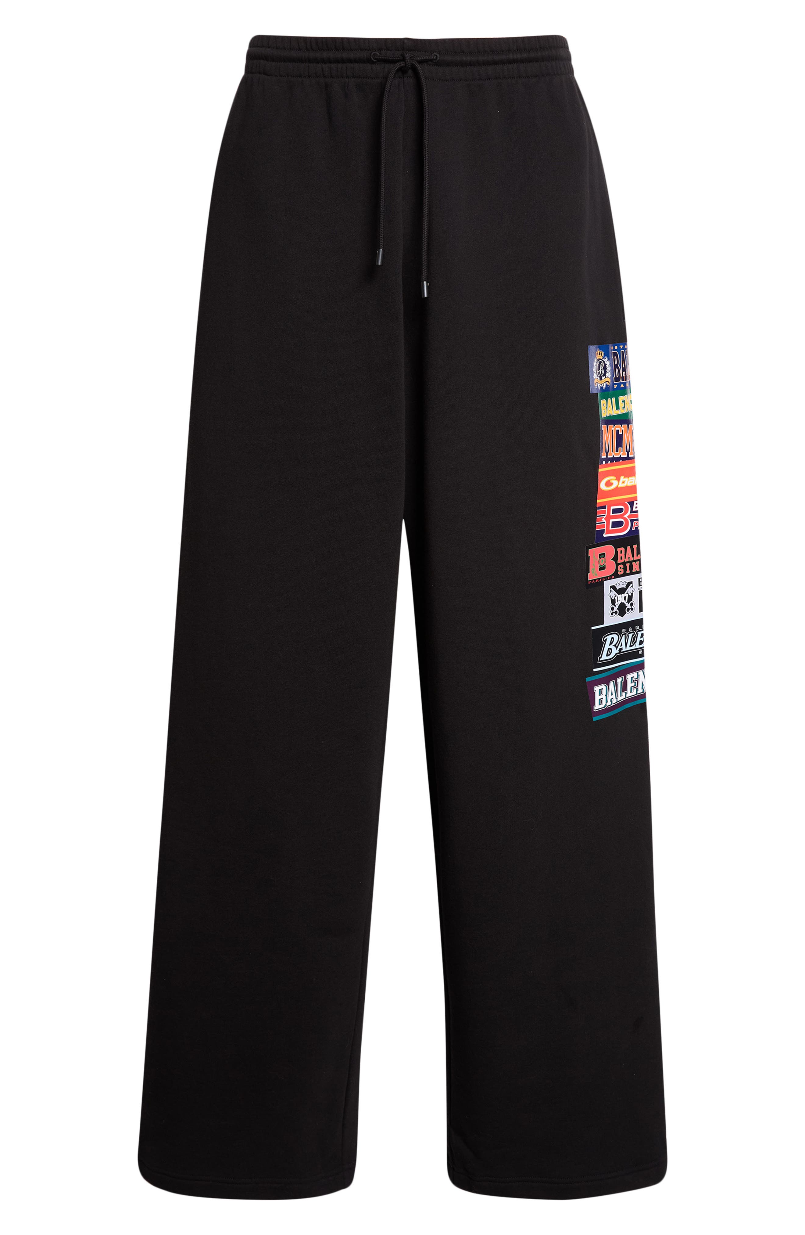 Balenciaga Bumper Stickers Baggy Cotton Fleece Sweatpants (Men