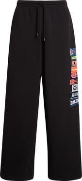 Balenciaga Bumper Stickers Baggy Cotton Fleece Sweatpants