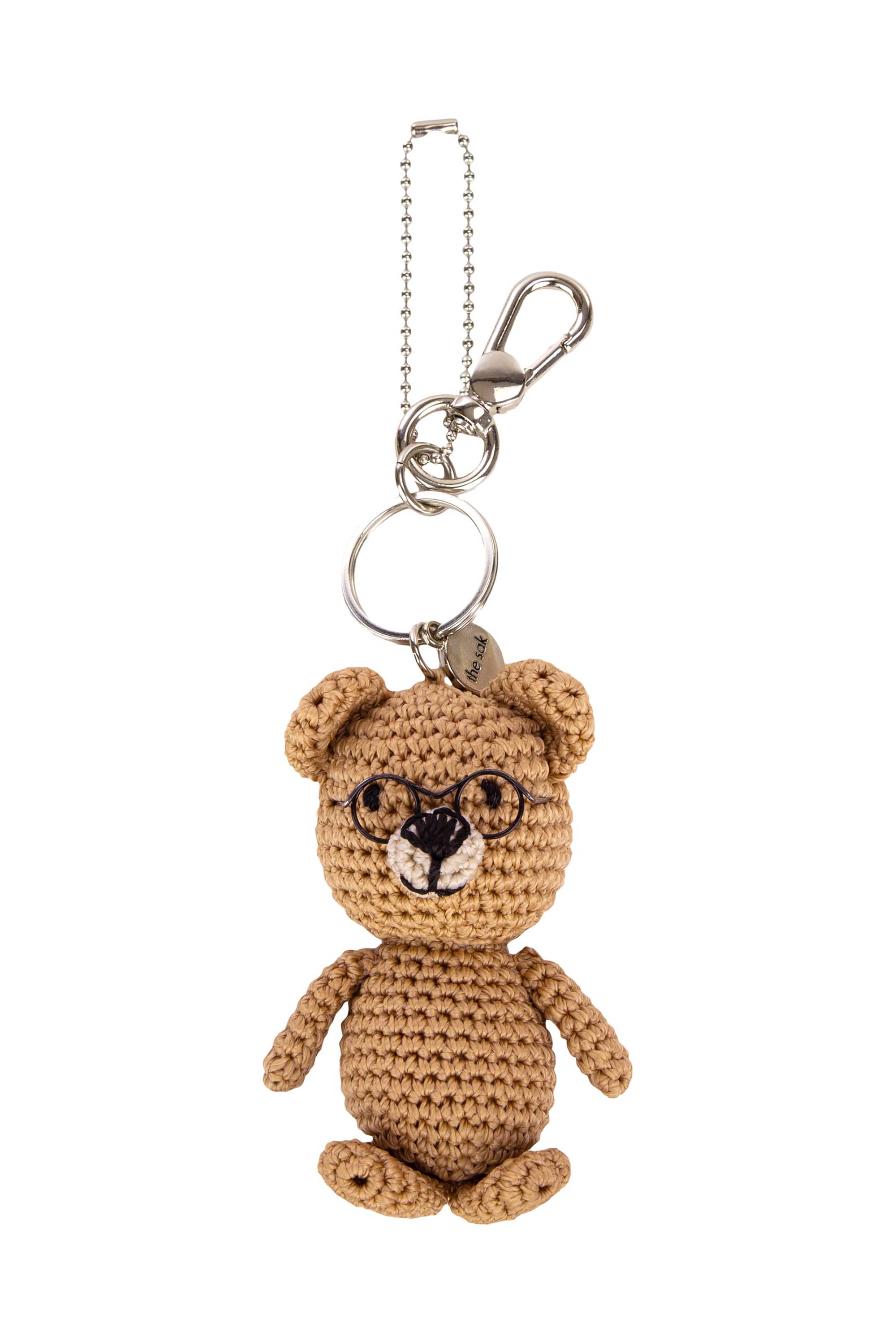 The Sak Yarnicharmz Hand Crochet Dangle - Teddy Bear, Main, color, 