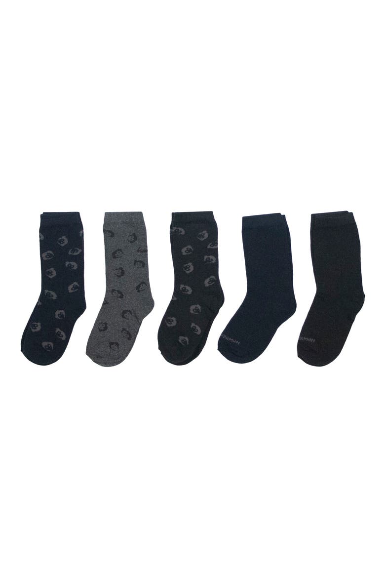 Kids' 5-Pack Quarter Socks, Main, color, GREY MULTI