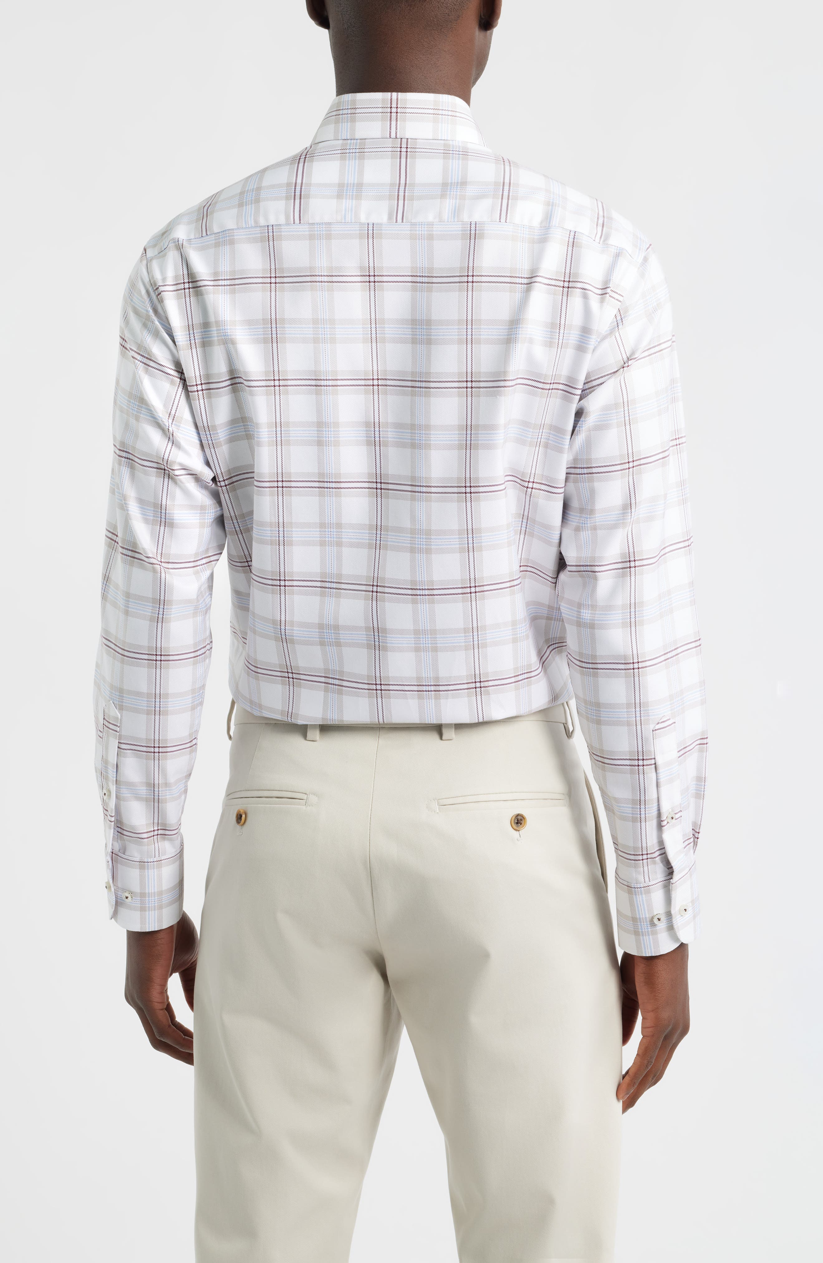 1863 by Eterna Modern Fit Plaid Non-Iron Cotton Dress Shirt (Men ...