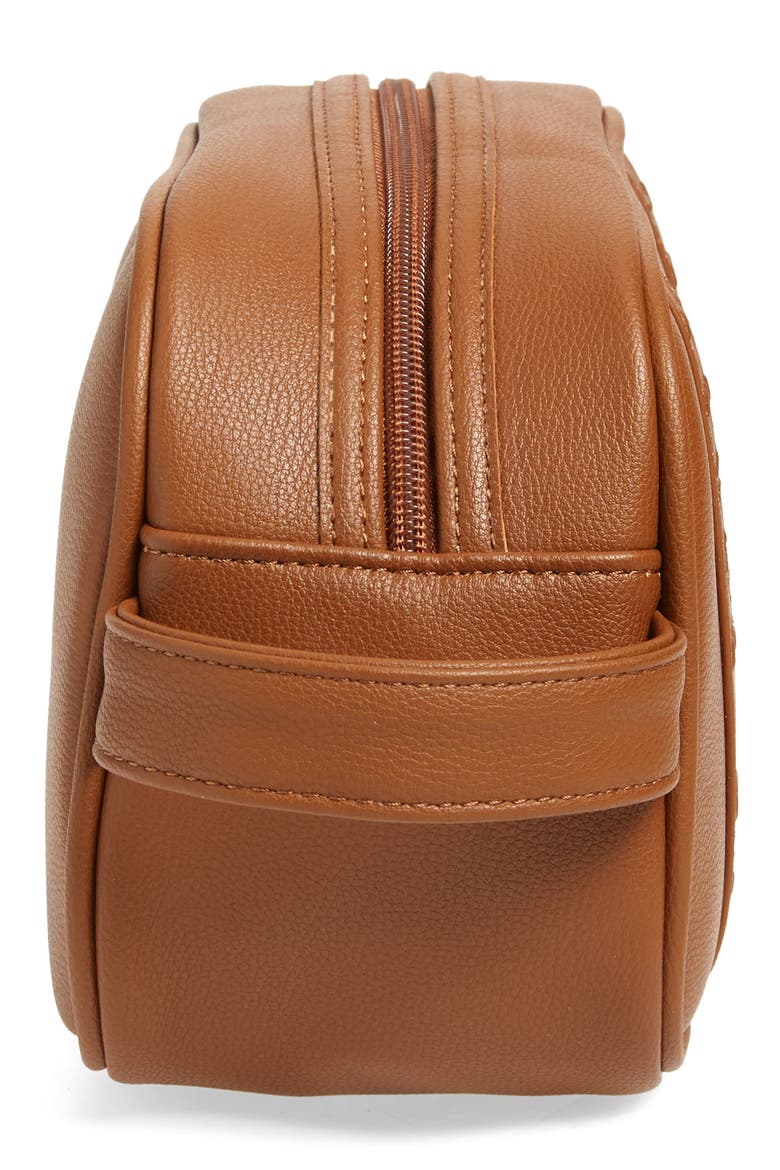 Vanes Faux Leather Dopp Kit, Alternate, color, TAN
