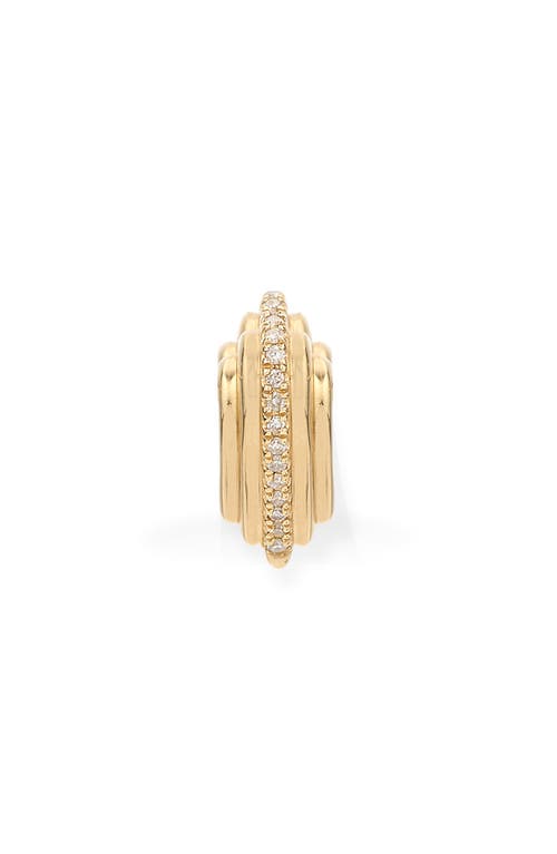 Adina Reyter 9k Yellow Gold Diamond Groovy Heart Big Bead Pendant