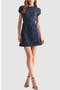 Cap Sleeve Ruched Jacquard Fit & Flare Dress