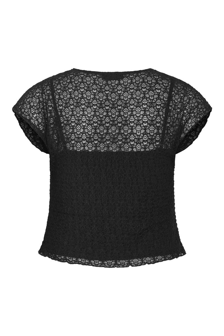 Brie Lace Knit Top, Alternate, color, BLACK