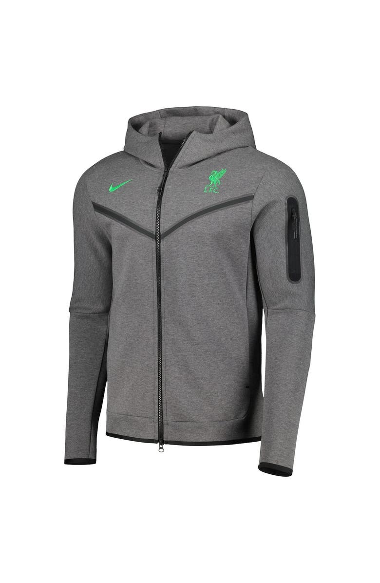 Nike Men's Nike Heather Charcoal Liverpool Tech Fleece Full-Zip Hoodie Jacket, Alternate, color,