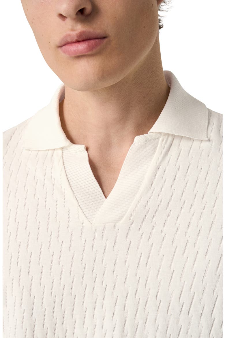Open Collar Jacquard Polo, Alternate, color, NATURAL