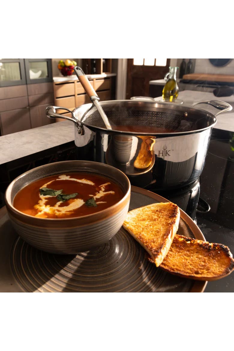 Tri-Clad SS Hybrid 5 Piece Cookware Set, Alternate, color, Black/SS