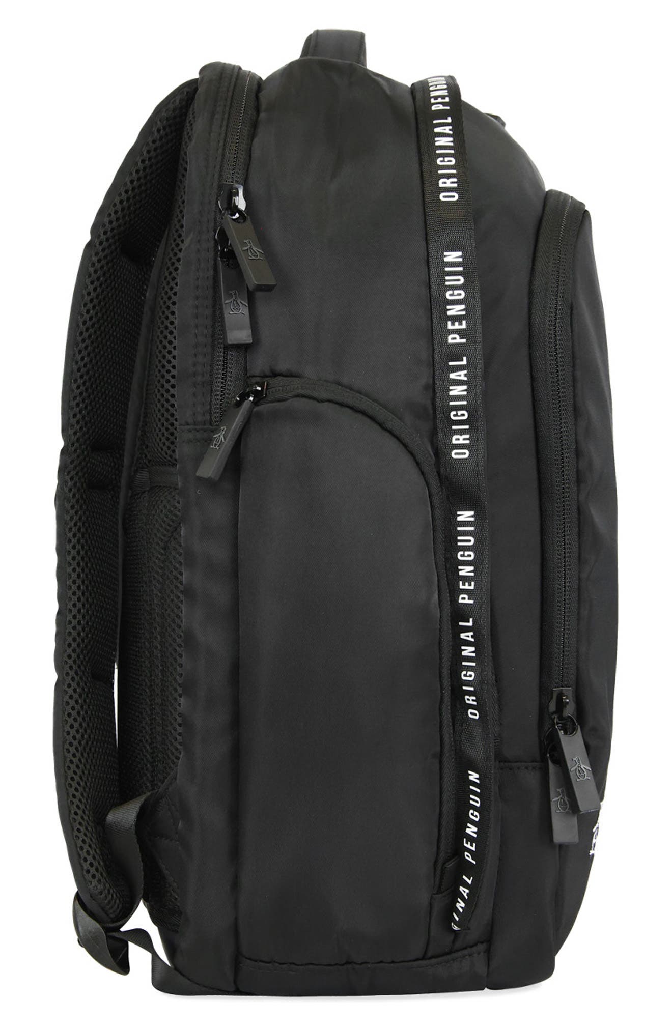 Original Penguin Zip Nylon Backpack, Alternate, color, Black