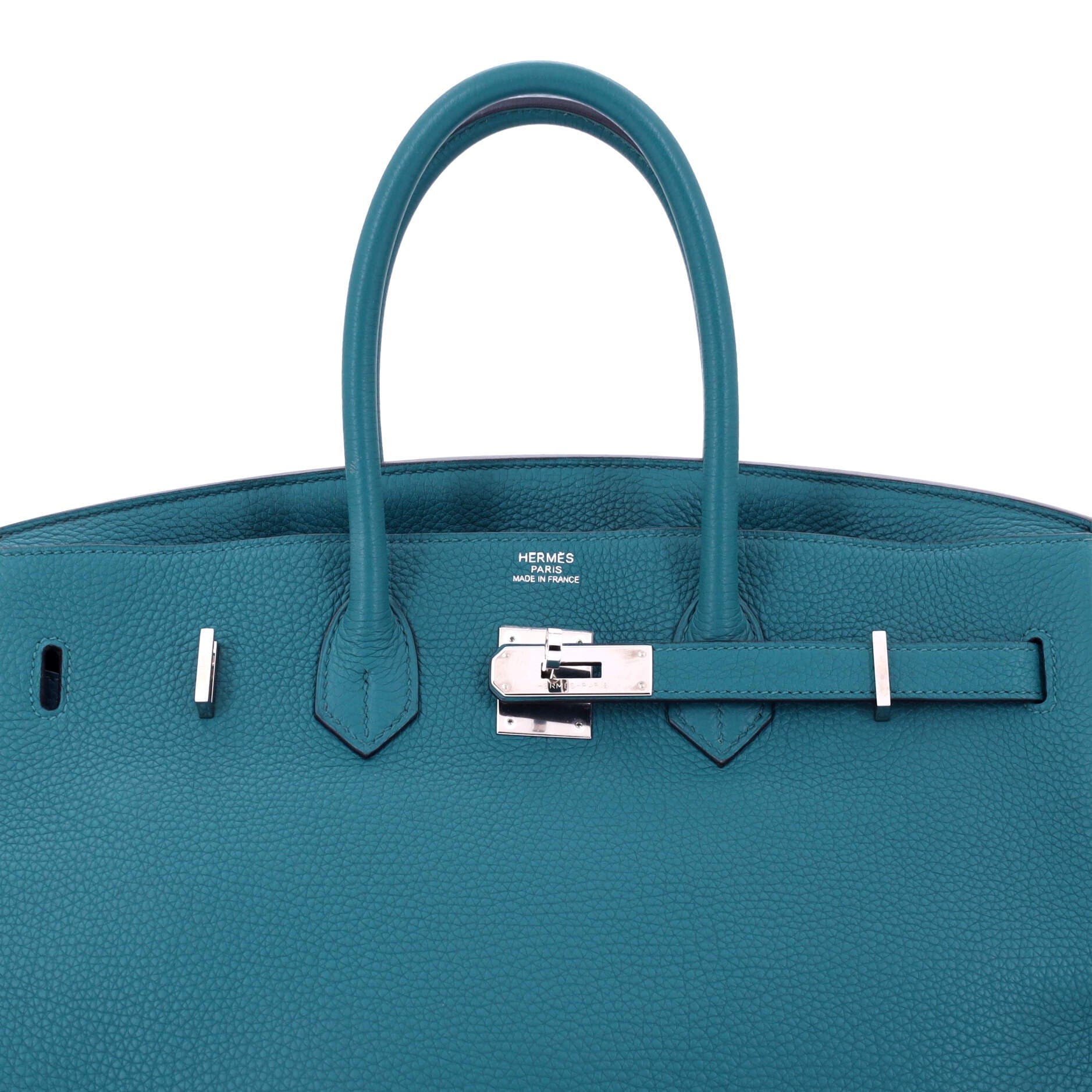 Pre-Owned Hermes Birkin Handbag Blue Togo with Palladium Hardware 35, Alternate, color, 
