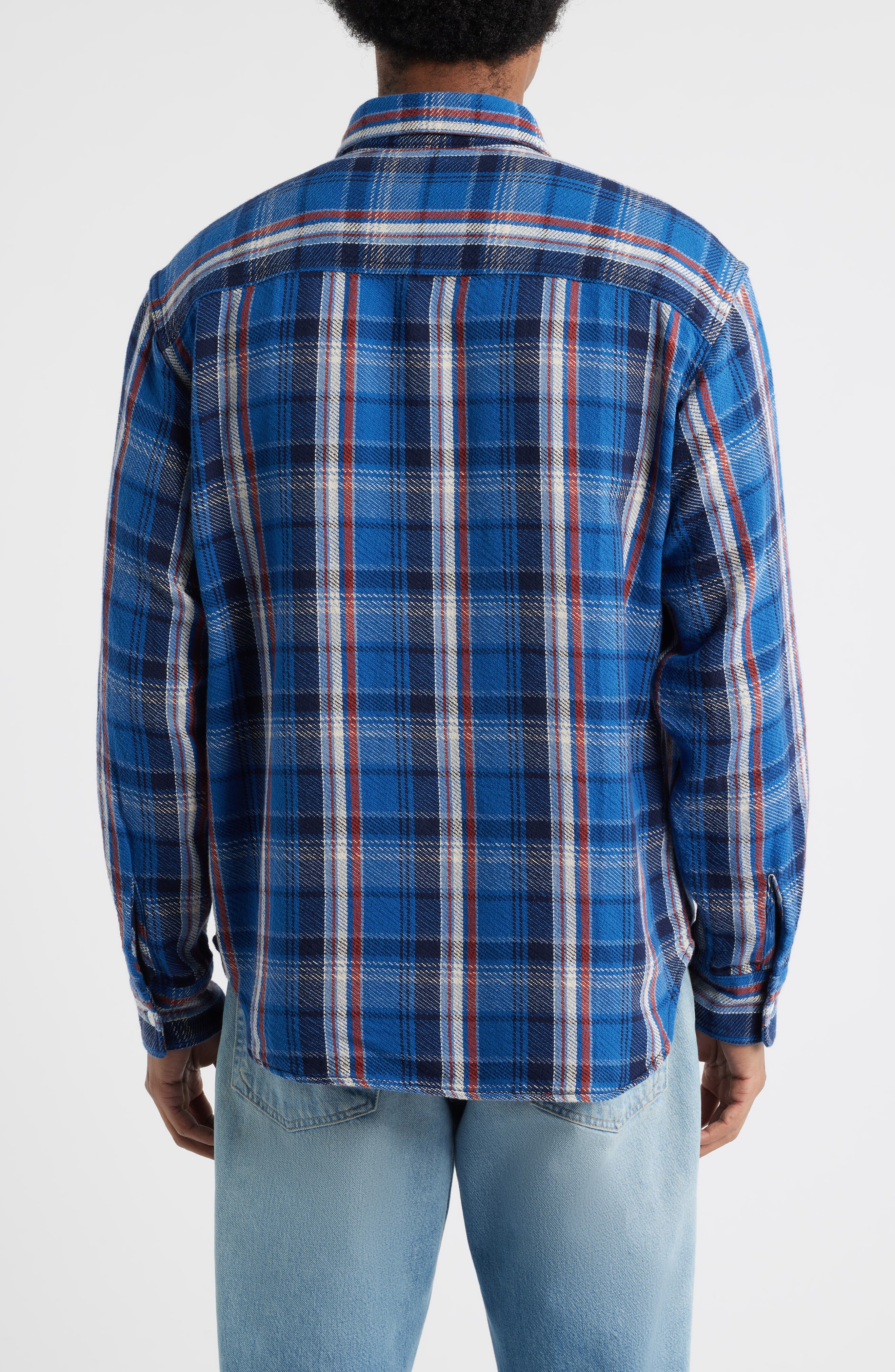 Plaid Cotton Button-Up Work Shirt - image 2