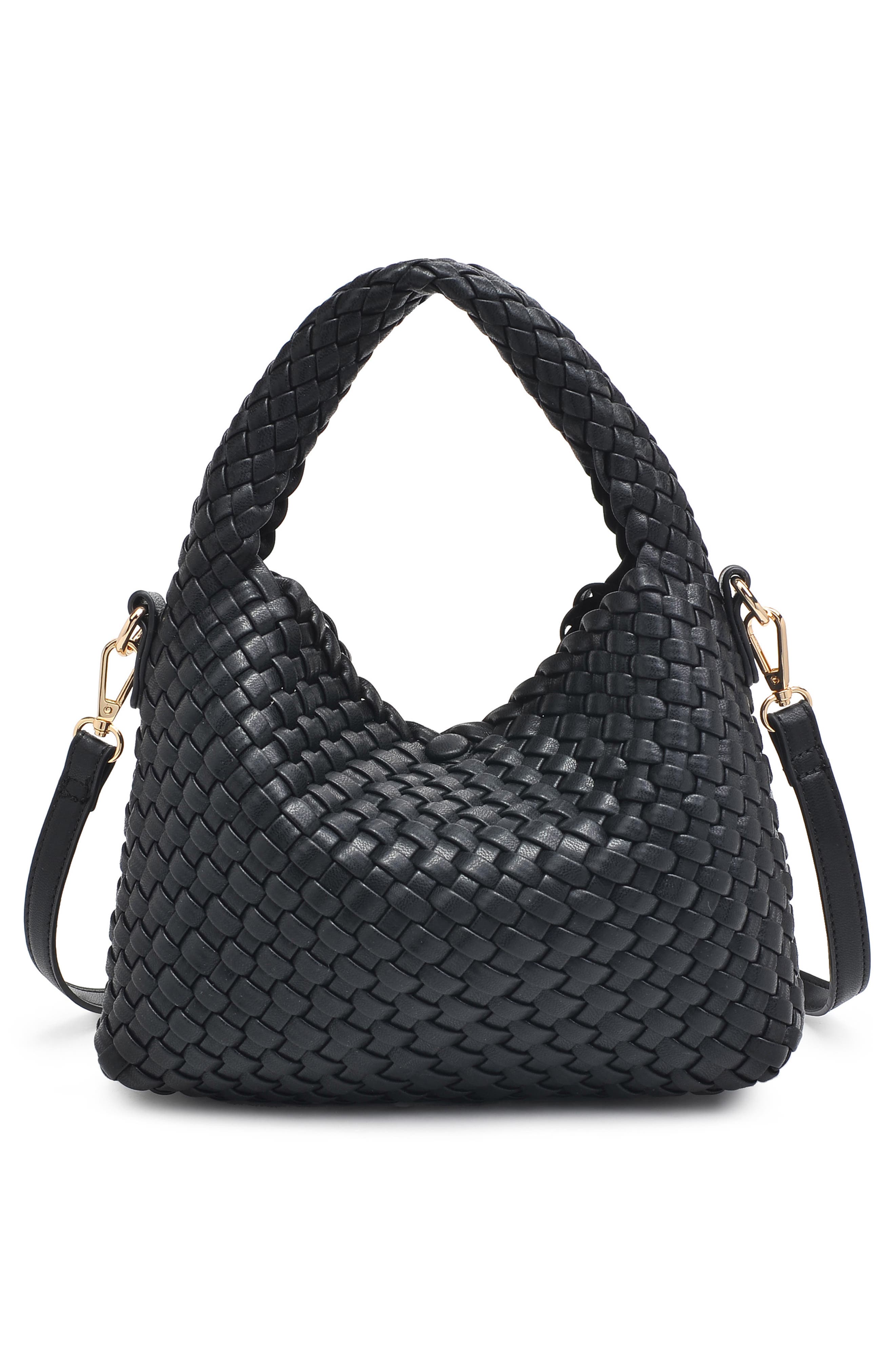 MODA LUXE Jessamine Woven Satchel, Alternate, color, Black